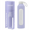 Wessper Butelka na wodę szklana motywacyjna z miarką BOROSILICATE lawendowa 1000 ml