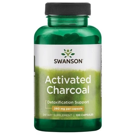  SWANSON Activated Charcoal 260mg, 120kaps. - Węgiel drzewny aktywny