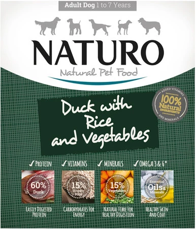 NATURO Adult Dog Kaczka Ryż Warzywa tacka 400g