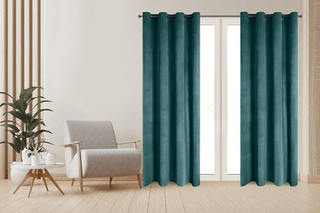 ZASŁONA GOTOWA DARLA 140 X 250 CM CIEMNOTURKUSOWY