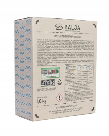 BALJA Ekologiczny Proszek do prania białego 1,6kg