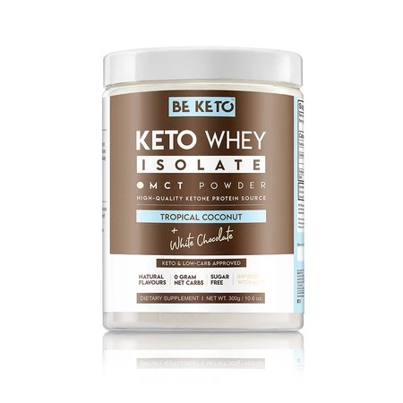 Keto Izolat Białka z olejem MCT Tropikalny Kokos Biała Czekolada