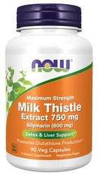Now Foods Milk Thistle Extract 750 mg Maximum Strength Ostropest Plamisty Ekstrakt 90 kaps. vege