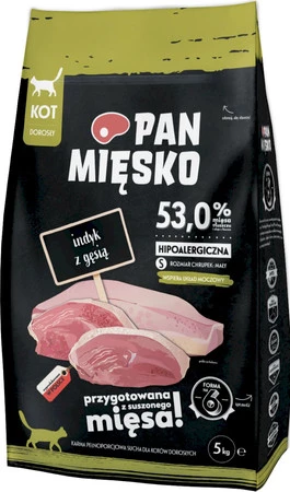 PAN MIĘSKO Indyk z Gęsią dla kota S 5kg