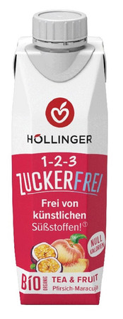 NAPÓJ O SMAKU BRZOSKWINIA - MARAKUJA BEZ CUKRU BIO 300 ml - HOLLINGER