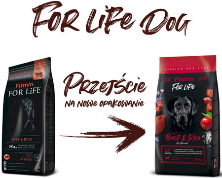 Fitmin Dog For Life Beef & Rice Wołowina Ryż sucha karma da psa 12kg