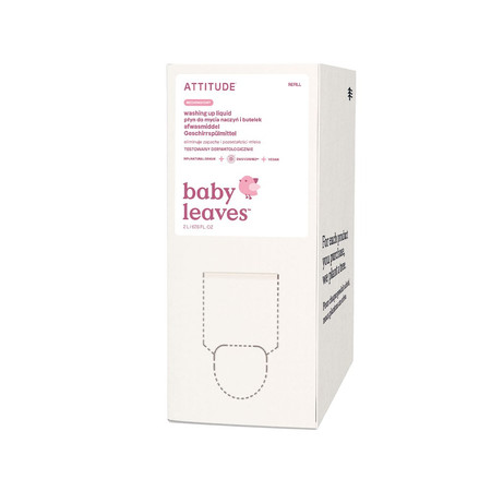 Attitude BABY LEAVES™, Płyn do mycia butelek oraz akcesoriów dziecięcych, bezzapachowy, REFFIL, 2L