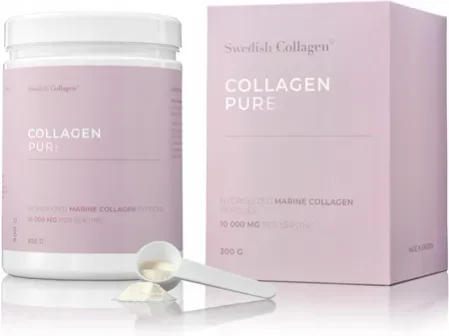 Swedish Nutra Collagen Pure 10 000 mg hydrolizowany kolagen rybi typu I i III - 300g smak naturalny