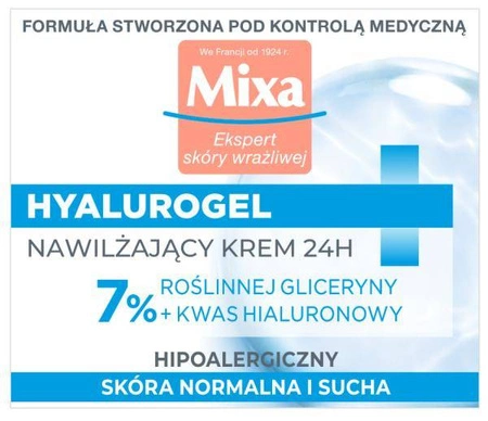 Mixa - Hyalurogel Gel-Cream Hydration 24H Normal to Dry Skin - 50 ml