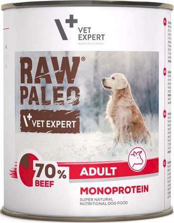 Vet Expert RAW PALEO Adult Monoprotein Wołowina 800g