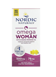 Nordic Naturals Omega Woman kwasy EPA i DHA + GLA 120 kaps. smak cytryna