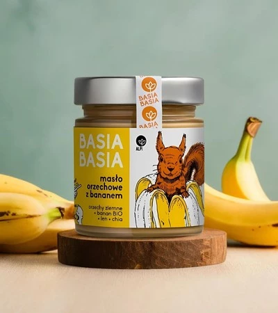 Pięć Przemian krem orzechowy z bananem 210g Basia