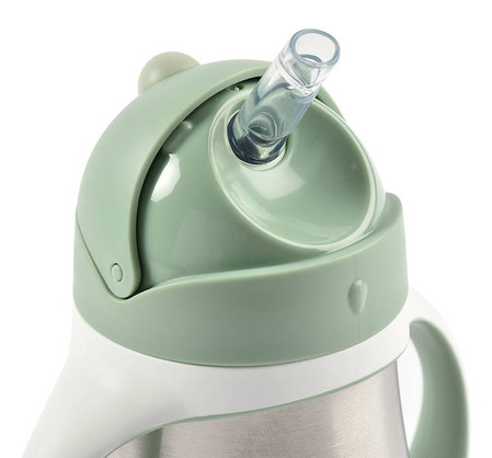 Beaba Bidon niekapek ze słomką termiczny 250 ml Sage green