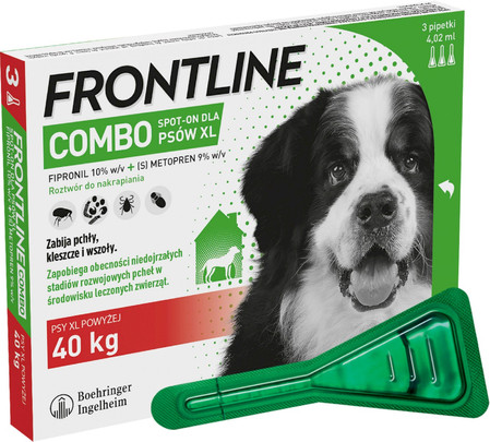 FRONTLINE COMBO Spot-On XL >40kg Krople na kleszcze 1szt.