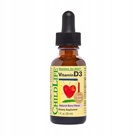 CHILDLIFE Essentials Witamina D3 - Naturalna Jagoda w kroplach 30 ml