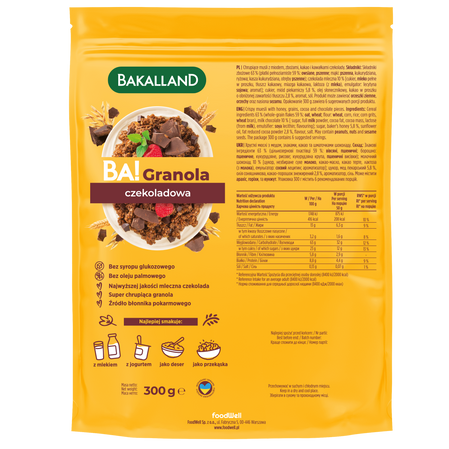 Bakalland BA! Granola czekoladowa 300g pełnoziarnista