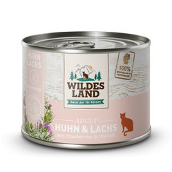 WILDES LAND CAT Classic Huhn Lachs - kurczak i łosoś z żurawiną 200g