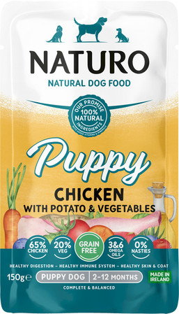 NATURO Puppy Dog GF Kurczak Ziemniaki Warzywa 150g