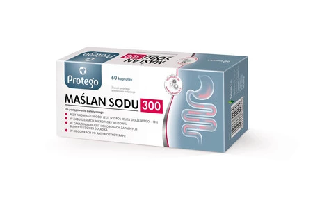Protego Maślan Sodu 300 mg na wspacie jelit 60 kaps.