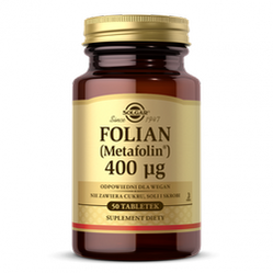 Solgar Folian (Metafolin®) 400 µg, suplement diety 50 tabl.