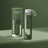 Wessper Butelka motywacyjna szklana z silikonem BOROSILICATE oliwkowa 1000 ml