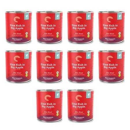 Zestaw 10x HERRMANN'S Selection Puppy Bio Rind - bio wołowina dla szczeniąt (800g)