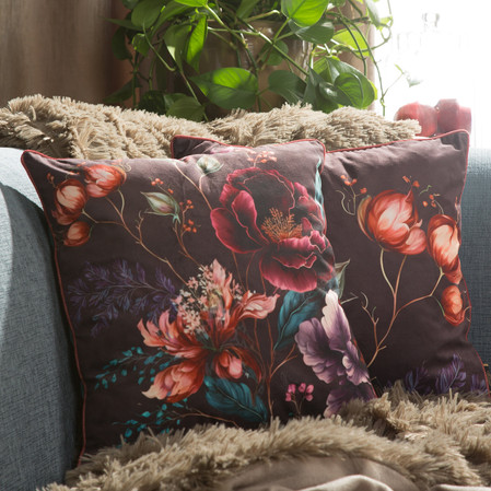 POSZEWKA VELVET 129 45 X 45 CM BORDOWY