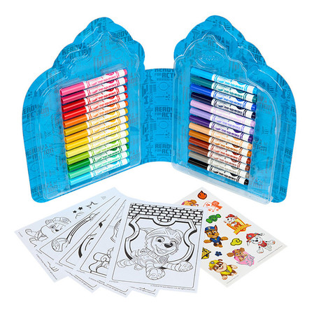 Crayola Zestaw artystyczny (kolorowanki dla dzieci, naklejki i flamastry) 47 el. Psi Patrol 4+