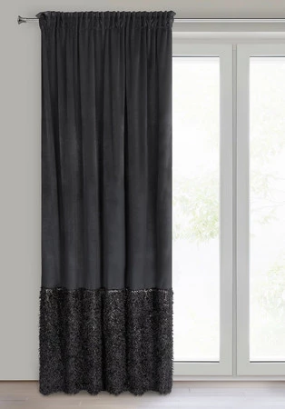 ZASŁONA GOTOWA MARION 2 NA TAŚMIE 140 X 270 CM CZARNY