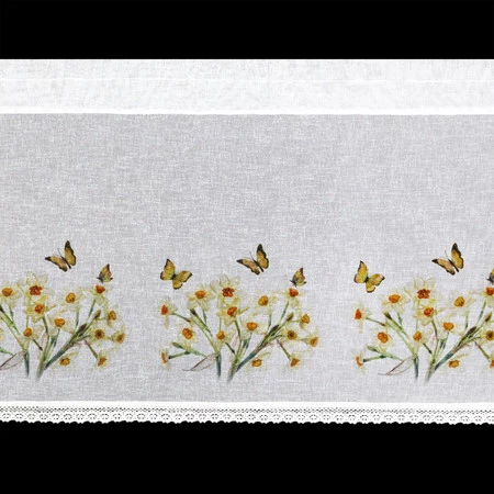 FIRANA GOTOWA FLORA 150 X 60 CM BIAŁY