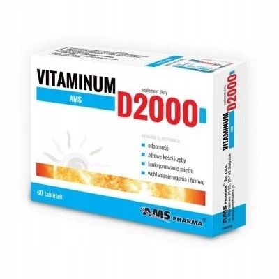 AMS Pharma – Vitaminum D2000, Witamina D – 60 tabletek