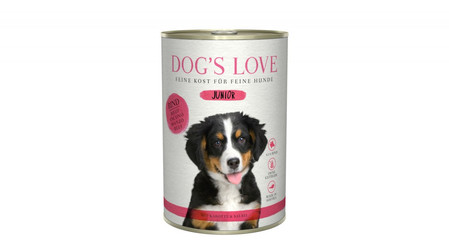Zestaw 10x DOG'S LOVE Junior Rind - wołowina z marchewką i szałwią dla szczeniąt (400g)