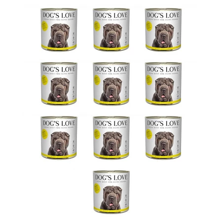 Zestaw 10x DOG'S LOVE Huhn - kurczak z gruszką, komosą ryżową i marchewką (800g)