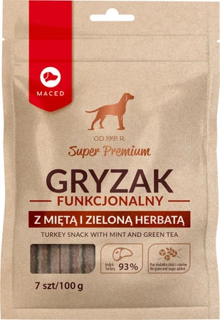 Maced Gryzak Funkcjonalny Z Miętą I Zieloną Herbatą - przysmak dla psa - 100g