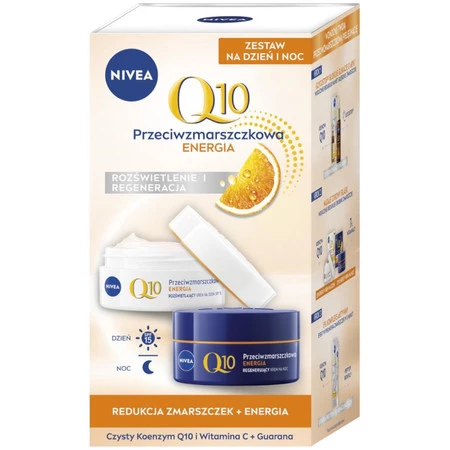 Q10 Energy zestaw rozświetlający krem na dzień 50ml + regenerujący krem na noc 50ml