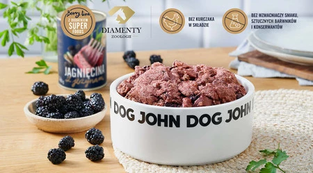 John Dog Karma Mokra dla Psa Berry Dorosły Jagnięcina Z Jeżynami 6 x 400g