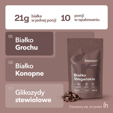 Intenson Białko Wegańskie 300g smak czekolada