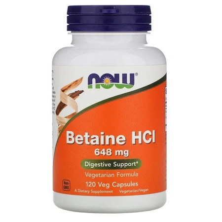 Now - Betaine HCI 648 mg - 120 kaps