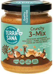 KREM ORZECHOWY CRUNCHY MIX (3 ORZECHY) BIO 250 g - TERRASANA