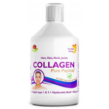 Swedish Nutra Collagen 10 000 (bovine) na zdrową skórę 500ml smak jagoda
