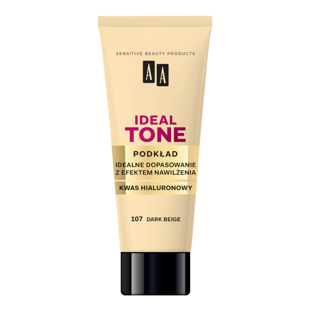 AA − Make Up Ideal Tone Foundation, podkład perfekcyjne dopasowanie 107 Dark Beige − 30 ml - Nabea.pl