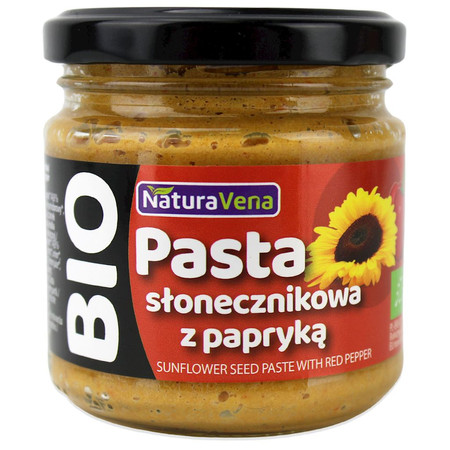 NATURAVENA PASTA SŁONECZNIKOWA Z PAPRYKĄ BIO 185g