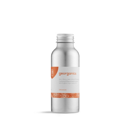 Georganics, Olej do płukania jamy ustnej, z naturalnym składem, do codziennej pielęgnacji, smak pomarańczowy, 100 ml