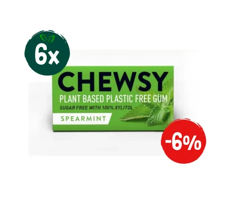 Zestaw: 6x Chewsy − Guma do żucia miętowa z ksylitolem − 15 g