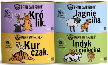 PAKA ZWIERZAKA Kot Indyk i Cielęcina bez zbóż 200g