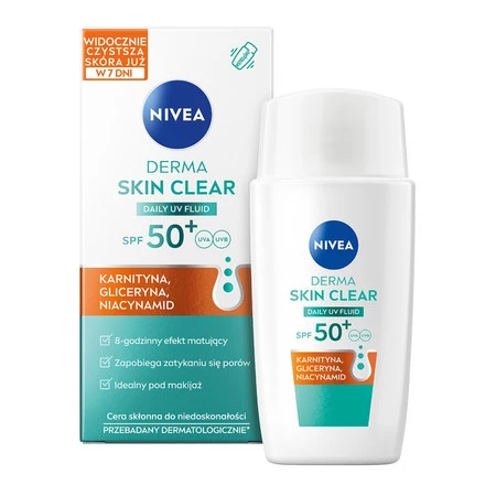 Derma Skin Clear Daily UV fluid SPF50+ pod makijaż 40ml