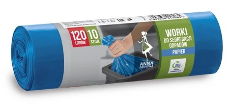 ANNA ZARADNA Worki na śmieci do segregacji odpadów PAPIER 120L 1op.-10szt. niebieskie