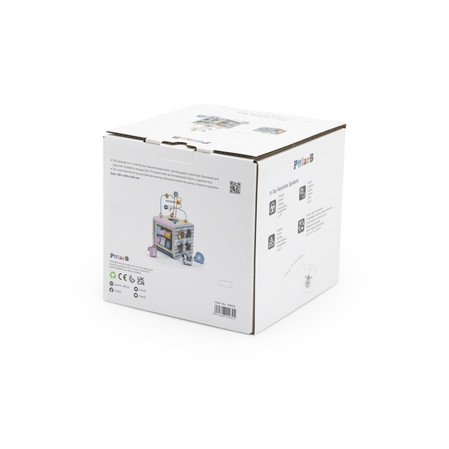 Viga Toys − PolarB Activity Box, drewniane edukacyjne centrum gier 5w1 kostka