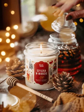 Woskiknot świeca sojowa Szyszka w Miodzie 300ml