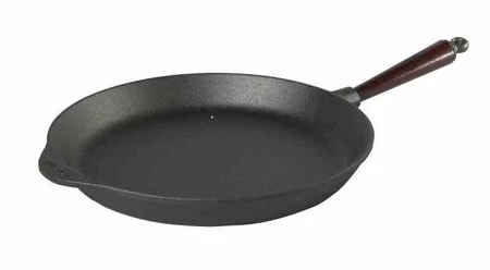 SKEPP - Patelnia żeliwna okrągła 36cm, drewniana r